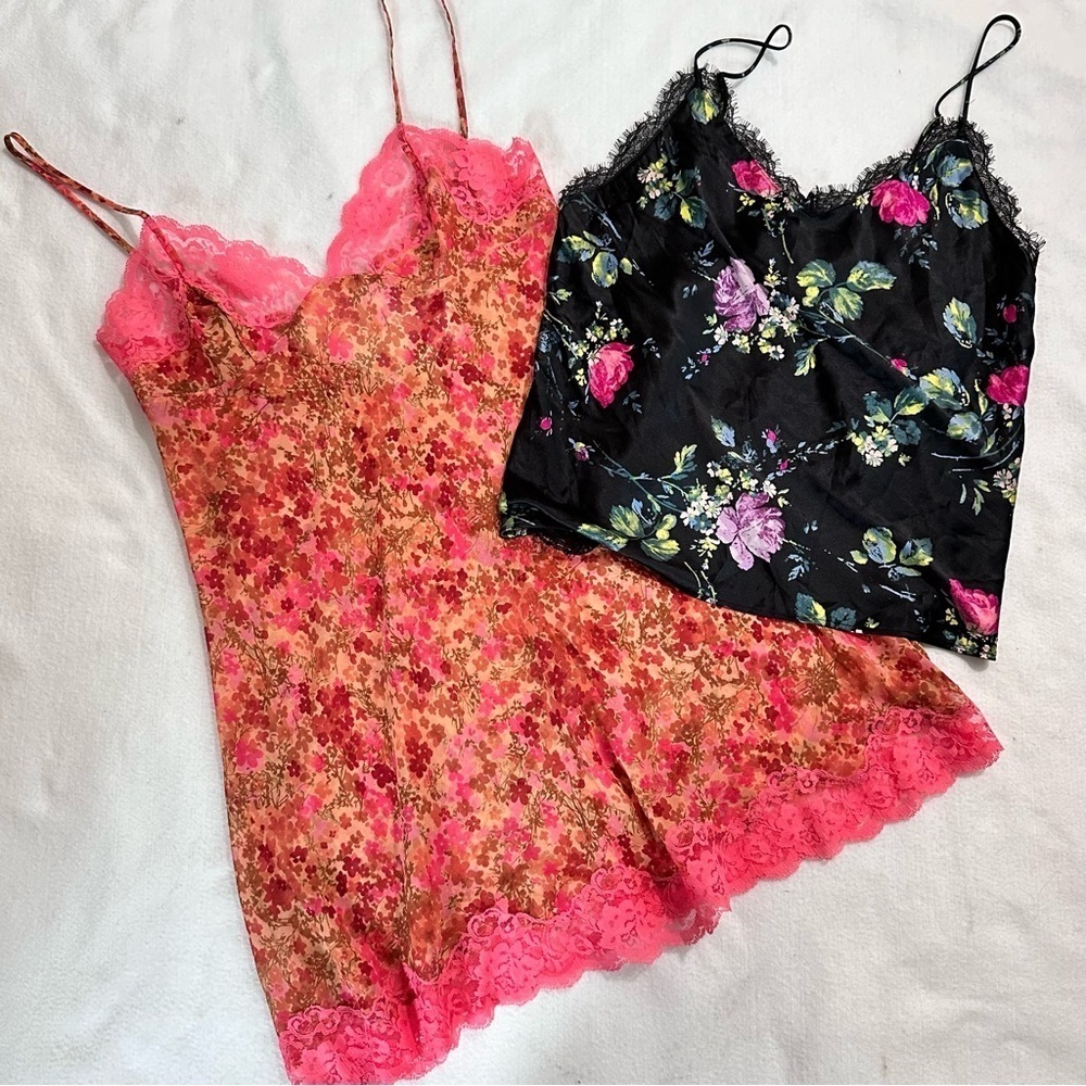 Victoria’s Secret lingerie cami & nightgown bundle, size medium, florals & lace 